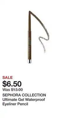 Kohl's SEPHORA COLLECTION Ultimate Gel Waterproof Eyeliner Pencil offer