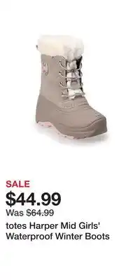 Kohl's totes Harper Mid Girls' Waterproof Winter Boots offer