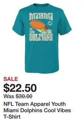 Dick's Sporting Goods NFL Team Apparel Youth Miami Dolphins Cool Vibes T-Shirt offer