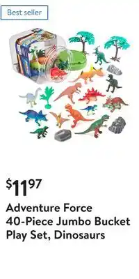 Walmart Adventure Force 40-Piece Jumbo Bucket Play Set, Dinosaurs offer