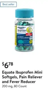 Walmart Equate Ibuprofen Mini Softgels, Pain Reliever and Fever Reducer offer