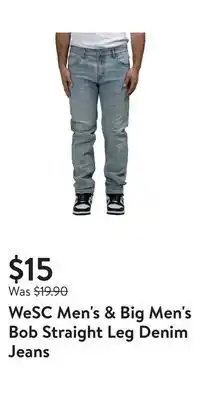 Walmart WeSC Men's & Big Men's Bob Straight Leg Denim Jeans offer