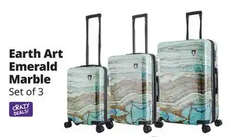 Ocean State Job Lot TUCCI Italy Earth Art Emerald Marble 3-Piece Set (20, 24, 28) Luggage Set offer
