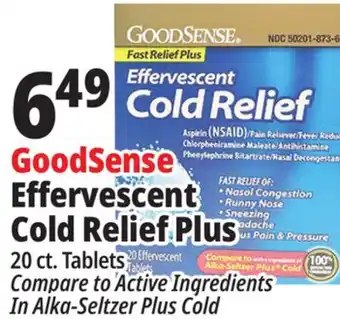 Ocean State Job Lot GoodSense Effervescent Cold Relief Plus offer