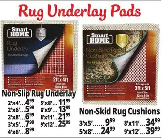 Ocean State Job Lot Rug Underlay Pads offer