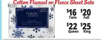 Ocean State Job Lot Fleece & Flannel Sheets offer