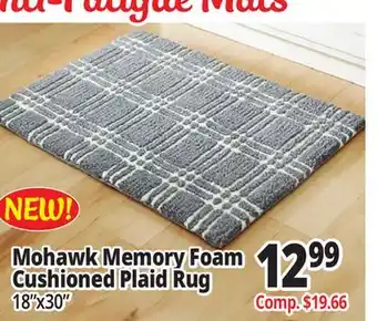 Ocean State Job Lot Mohawk Memory Foam Cushioned Plaid Rug offer