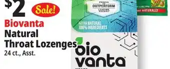 Ocean State Job Lot Biovanta Natural Throat Lozenges offer