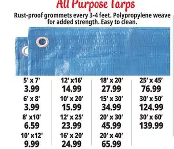 Ocean State Job Lot All Purpose Tarps offer