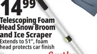Ocean State Job Lot Telescoping Foam Head Snow Broom and Ice Scraper offer