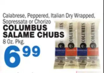 Bravo Supermarkets COLUMBUS SALAME CHUBS offer