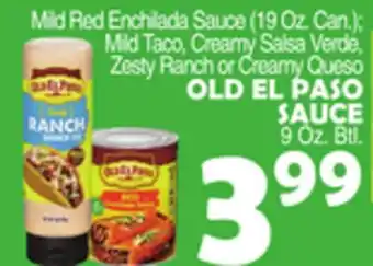 Bravo Supermarkets OLD EL PASO SAUCE 9 Oz. Btl offer