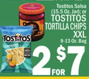 C Town TOSTITOS TORTILLA CHIPS XXL 9-13 Oz. Bag offer