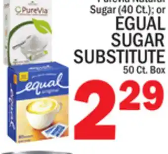 C Town EGUAL SUGAR SUBSTITUTE 50 Ct. Box offer