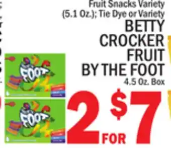 C Town BETTY CROCKER FRUIT BY THE FOOT 4.5 Oz. Box offer