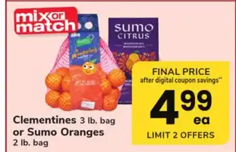 ACME Clementines 3 lb. bag or Sumo Oranges 2 lb. bag offer