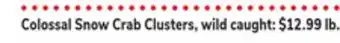 ACME Colossal Snow Crab Clusters offer