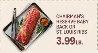 Kings Food Markets CHAIRMAN'S RESERVE BABY BACK OR ST. LOUIS RIBS offer