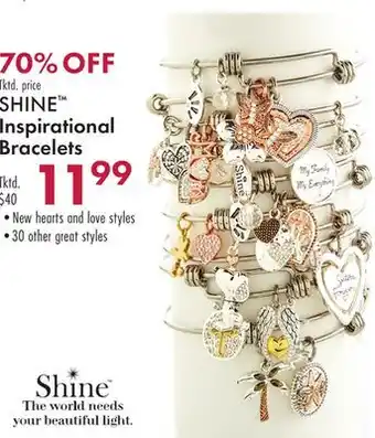 Boscov's SHINE Inspirational Bracelets offer