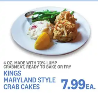 Kings Food Markets KINGS MARYLAND STYLE CRAB CAKES offer