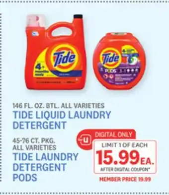 Kings Food Markets TIDE LIQUID LAUNDRY DETERGENT offer