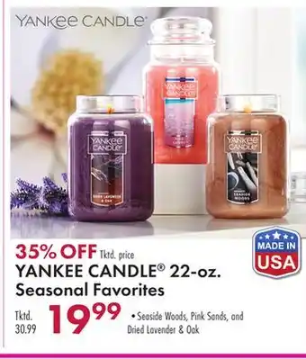 Boscov's YANKEE CANDLE 22-oz. Seasonal Favorites offer