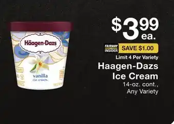 Fairway Store Market Haagen-Dazs Ice Cream offer