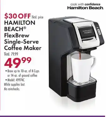 Boscov's HAMILTON BEACH FlexBrew Single-Serve Coffee Maker offer