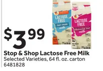 Stop&Shop Stop & Shop Lactose Free Milk offer