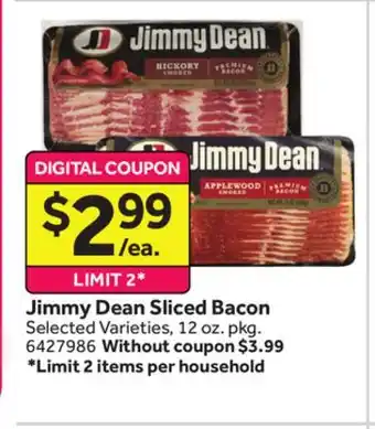 Stop&Shop Jimmy Dean Sliced Bacon offer