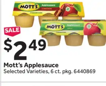 Stop&Shop Mott's Applesauce offer