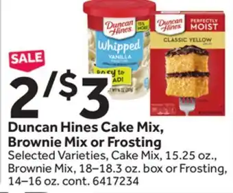 Stop&Shop Duncan Hines Cake Mix, Brownie Mix or Frosting offer