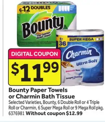 Stop&Shop Bounty Paper Towels or Charmin Bath Tissue offer