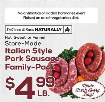 DeCicco & Sons Italian Style Pork Sausage Family-Pack offer