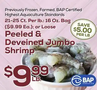 DeCicco & Sons Peeled & Deveined Jumbo Shrimp offer