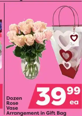 Weis Markets Dozen Rose Vase Arrangement in Gift Bag offer