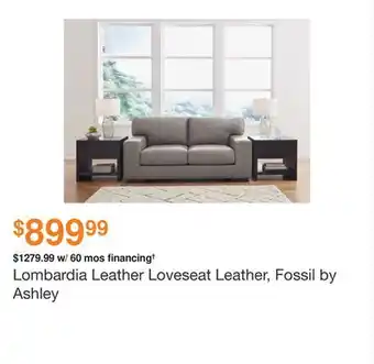 Ashley Furniture Lombardia Leather Loveseat Leather, Fossil by Ashley offer