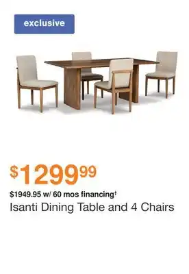Ashley Furniture Isanti Dining Table and 4 Chairs offer
