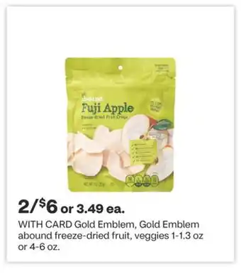CVS Gold Emblem, Gold Emblem abound freeze-dried fruit, veggies 1-1.3 oz or 4-6 oz offer