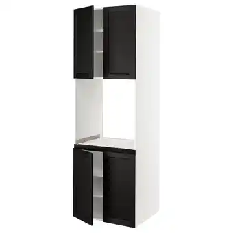 Ikea Sektion High cabinet for oven w 4 doors, white/lerhyttan black stained, 30x24x90 offer