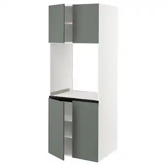 Ikea Sektion High cabinet for oven w 4 doors, white/bodarp gray-green, 30x24x80 offer