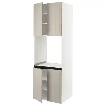 Ikea Sektion High cabinet for oven w 4 doors, white/stensund beige, 30x24x90 offer