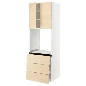 Ikea Sektion / maximera High cab f oven w 3 drawers/2 doors, white/askersund light ash effect, 30x24x90 offer