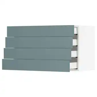 Ikea Sektion / maximera Wall cabinet with 4 drawers, white/havstorp turquoise, 36x15x20 offer