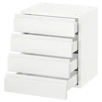 Ikea Sektion Wall cabinet with 4 drawers, white maximera/voxtorp matt white, 18x15x20 offer