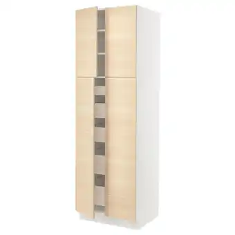 Ikea Sektion / maximera High cabinet w 4 doors/5 drawers, white/askersund light ash effect, 30x24x90 offer