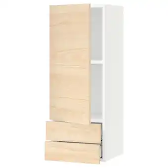 Ikea Sektion / maximera Wall cabinet with door/2 drawers, white/askersund light ash effect, 15x15x40 offer