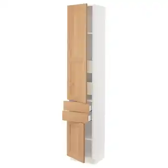 Ikea Sektion / maximera High cab w 2drs/2 fronts/4 drawers, white/vedhamn oak, 15x15x80 offer