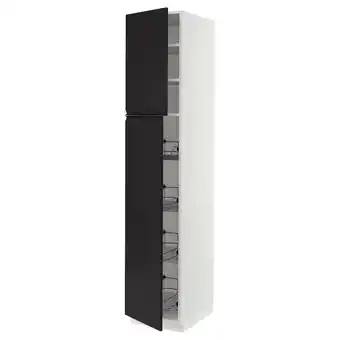 Ikea Sektion High cabinet w door/wire baskets, white/upplöv matte anthracite, 18x24x90 offer