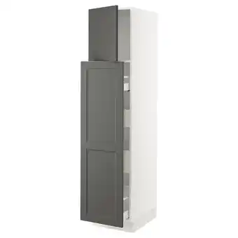 Ikea Sektion / maximera Hc w p-o func 1dr/4drw, white/axstad dark gray, 18x24x80 offer